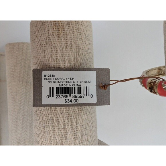 Tommy Bahama Womens Bangle Rhinestone Starfish Orange Enamel Bracelet - Picture 3 of 3